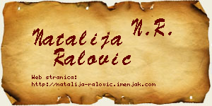Natalija Ralović vizit kartica